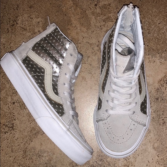 girls silver vans